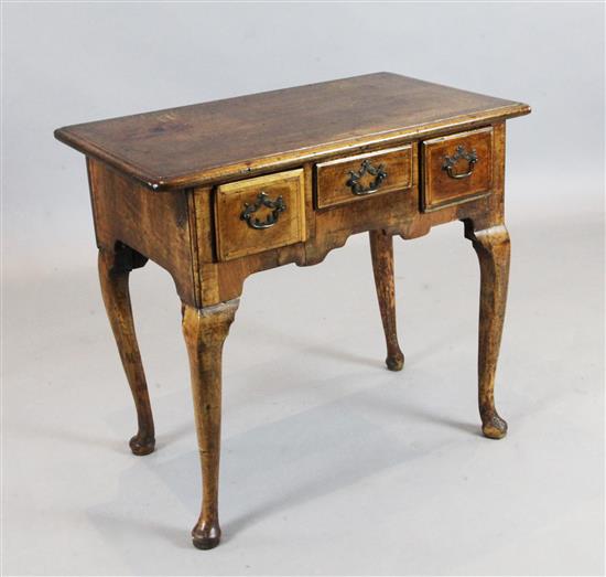 A George I walnut lowboy 2ft 2.5in. x 2ft 6.5in.